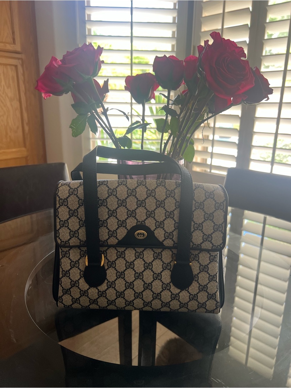 Vintage Gucci Accessory Collection GG Monogram Handbag Made in Italy